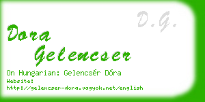 dora gelencser business card